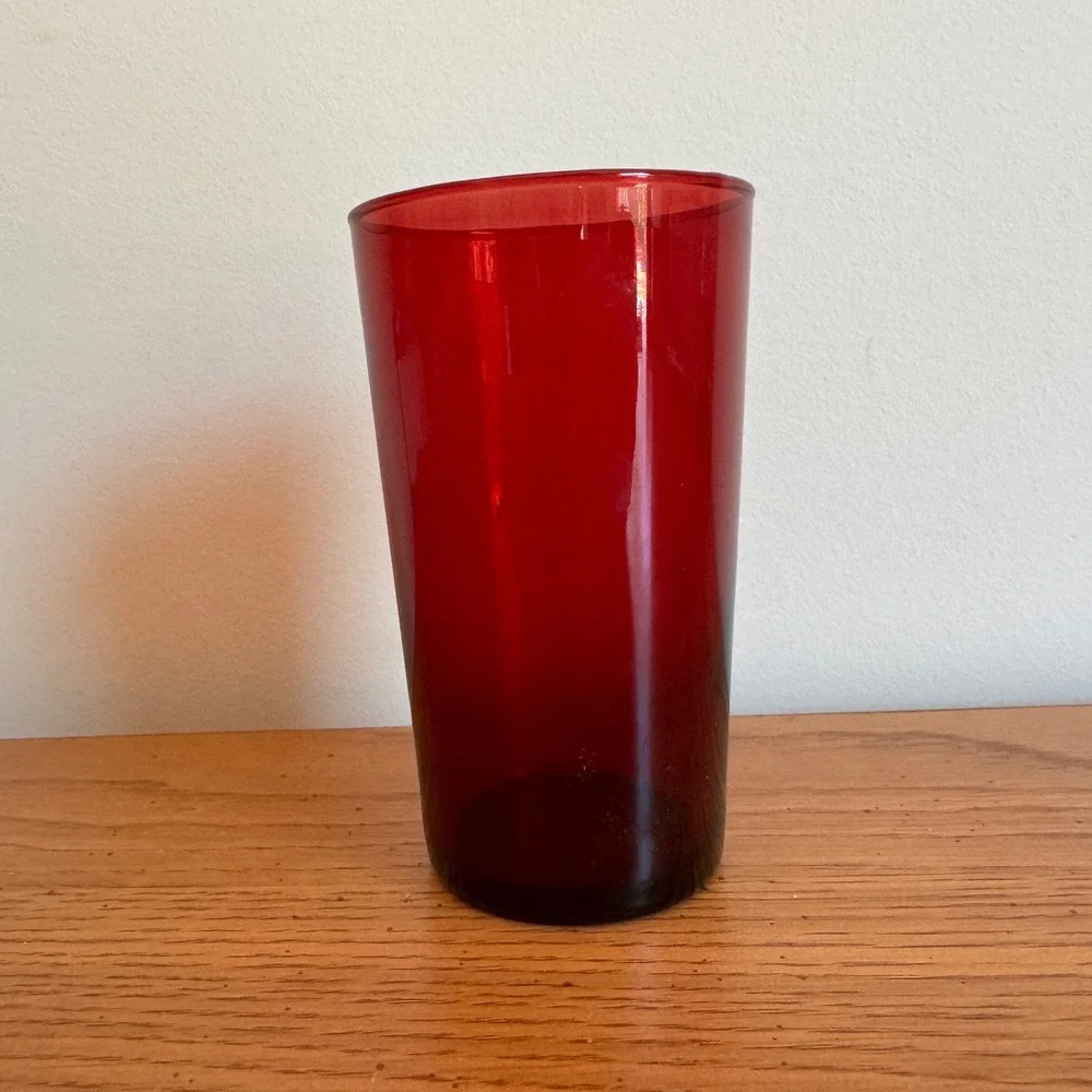 Vintage Anchor‎ Hocking Royal Ruby Red Glass Tumbler Drinking Juice Glass